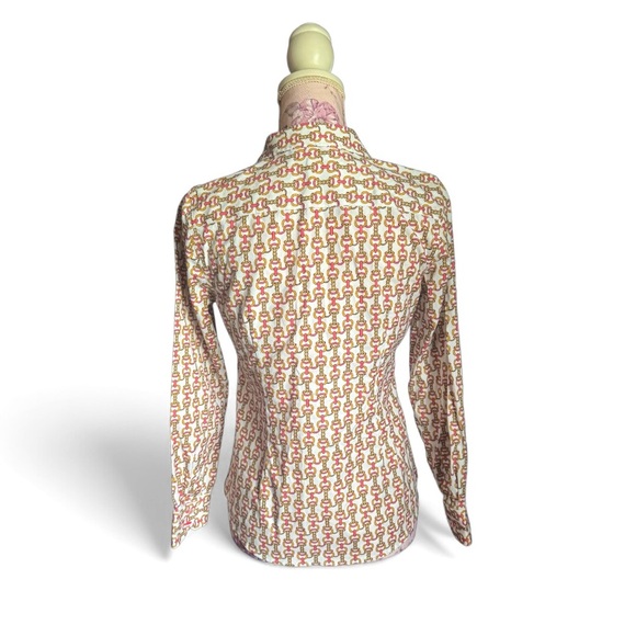 Talbots Non Iron Chain Link Print Button Down Shirt - Picture 3 of 4
